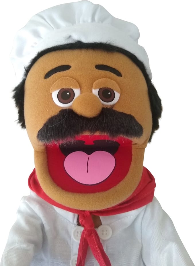 SillyPuppets Handpop Chef Luigi - Bakker & Chefkok - 35 cm - vanaf 4 jaar