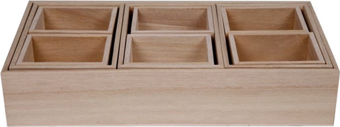Cosy & Trendy Sorteerbakjes Set10 Pln Hout 30x15xh6cm