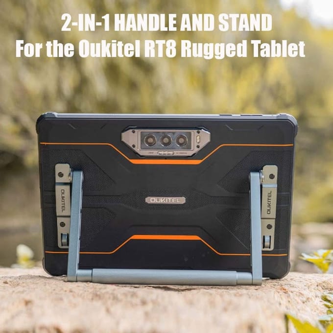 Oukitel RT8 aluminium handgreep/standaard - voor de robuuste RT8 tablet
