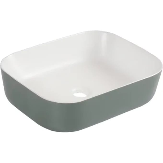 Differnz Waskom Zena - Keramiek - Rechthoek - Grijs/wit - 48x37,5x12,5cm