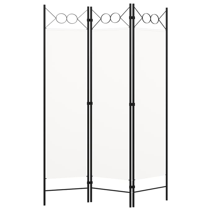 vidaXL - Kamerscherm - met - 3 - panelen - 120x180 - cm - wit