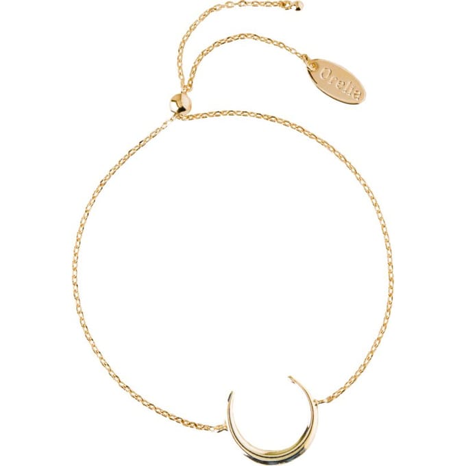 Orelia armband met halvemaanvorm goudkleurig - 19 cm