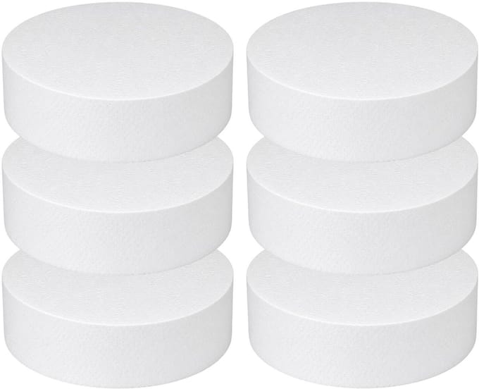 Piepschuim vormen - cirkel - 6x - D17,5 x 4 cm - styropor hobby / DIY vorm - basis knutselfiguren
