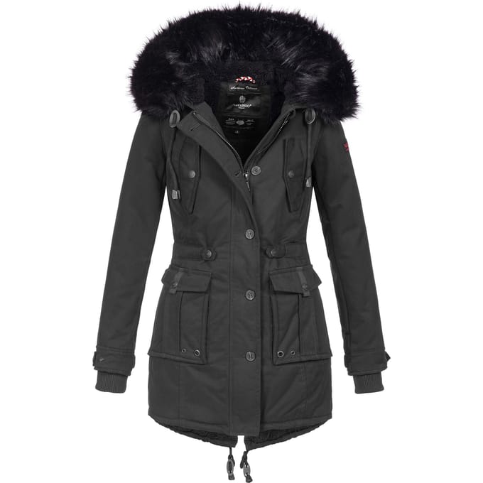 Navahoo Dames Winterjas Luluna – Met Teddyfleece & Afneembare Bontkraag