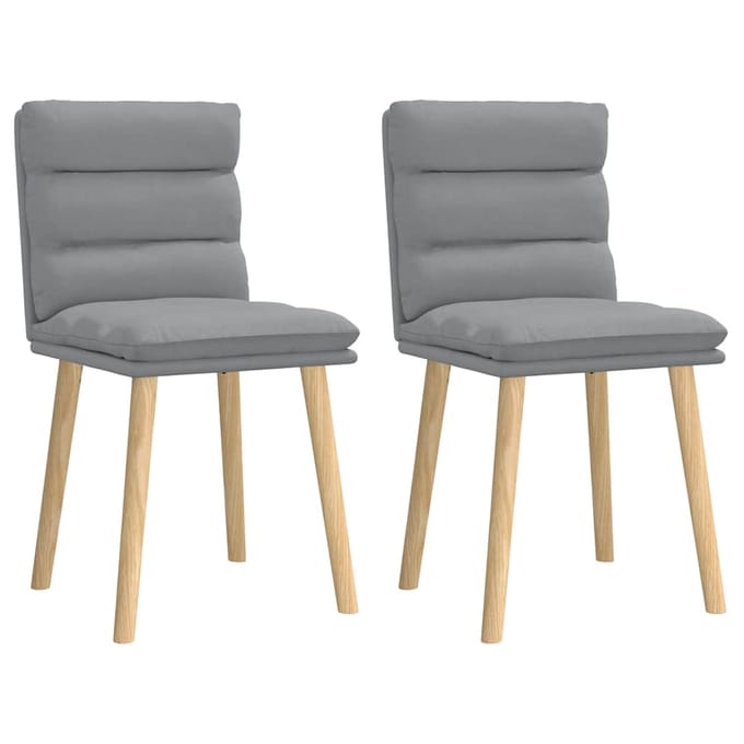 vidaXL - Eetkamerstoelen - 2 - st - stof - lichtgrijs
