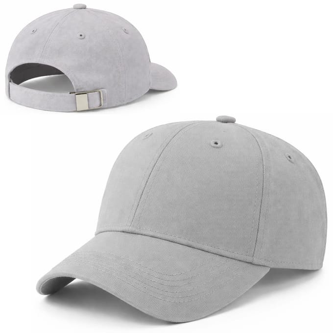 Local Cap – Basic 6 Panel Baseball Cap – 100% Katoen - Verstelbaar met Metalen Sluiting – Unisex – Lichtgewicht & Comfortabel – Grijs