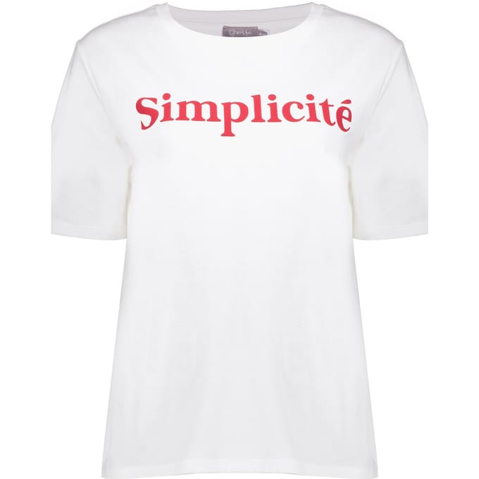 Geisha T-shirt Simplicite Off-white/red Größe: L | Hemden Outlet | Damen | Weiß