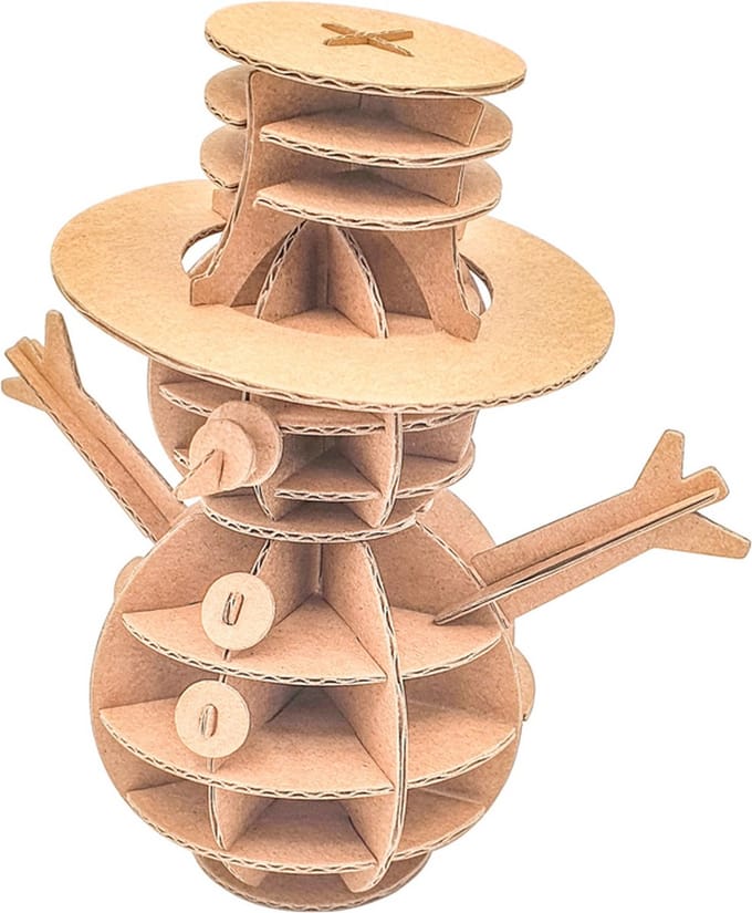 3D Model Karton Puzzel - Sneeuwpop Winter - DIY Hobby Knutsellen - 13x13cm