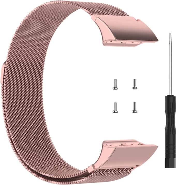 Milanees bandje - geschikt voor Garmin Forerunner 30 / 35 - rosekleurig