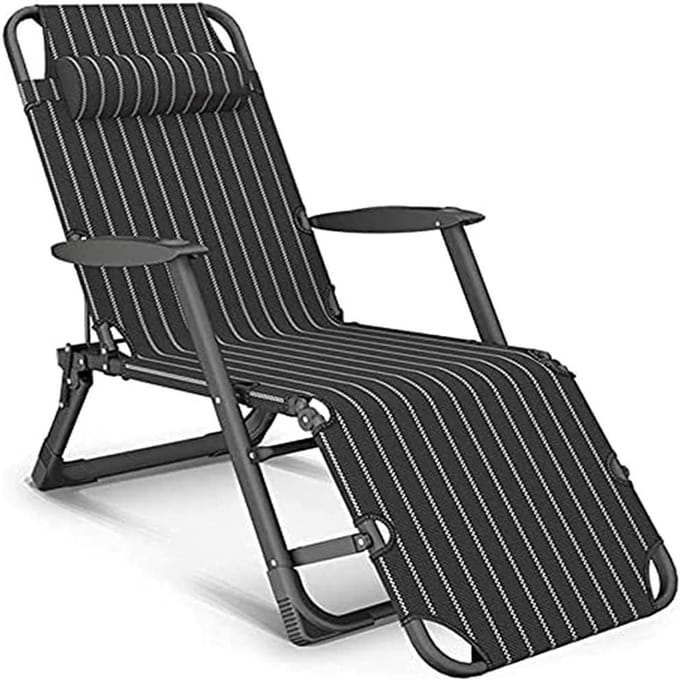 Opklapbare loungestoel - Verstelbare ligstoel - Terras ontspanning - Zero gravity ontwerp - 82 x 96 x 63 cm