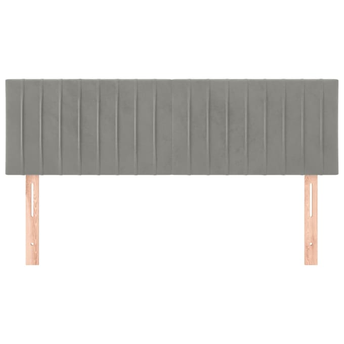 vidaXL - Hoofdborden - 144x5x78/88 - cm - fluweel - lichtgrijs