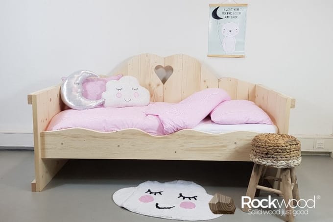 Rockwood® Peuterbed Isabelle met gratis lattenbodem grey wash