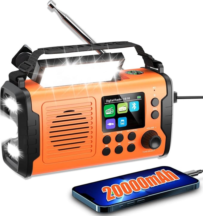Noodradio Solar Opwindbaar - Noodpakket voor Thuis - Noodrantsoen - Innovatief