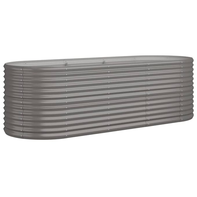 vidaXL - Plantenbak - 224x80x68 - cm - gegalvaniseerd - staal - grijs