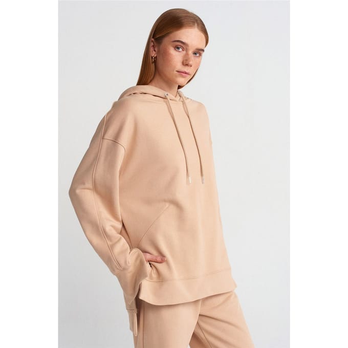 Oversized Katoenen Hoodie Met Split