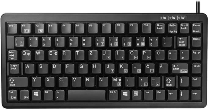CHERRY G84-4100 Compact Toetsenbord - Duits QWERTZ - Kabel - ML Mechanica - Zwart