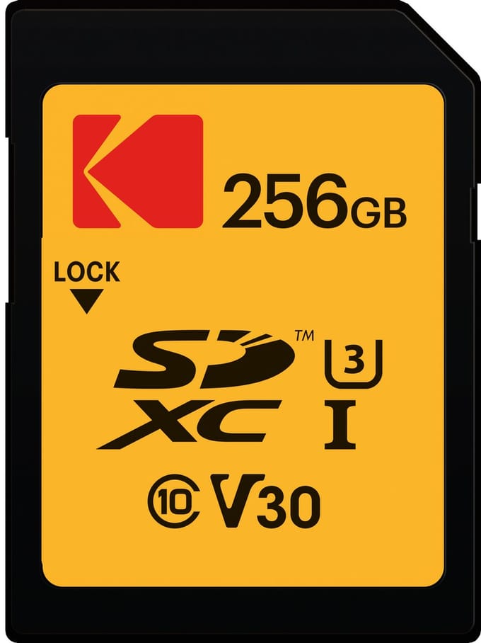 Kodak 256GB SD UHS-I U3 V30 100Mb/s Geheugenkaart