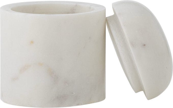 Bloomingville Lira pot met deksel wit marmer 9cm