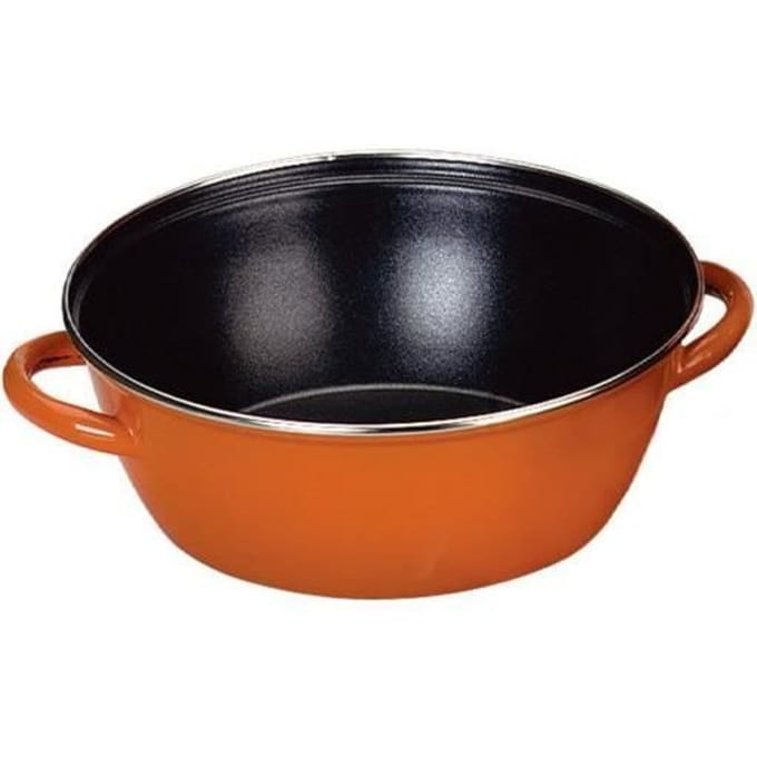 Poêle - Ibili - Honda - 40 cm - Anti-adhésif - 2 Anses - Acier émaillé vitrifié orange