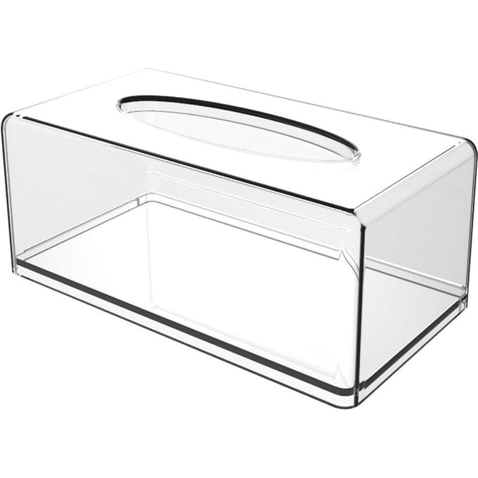 Acryl Transparante Tissuebox Cover Rechthoekig Servetdispenser Kantoor Papierhouder white