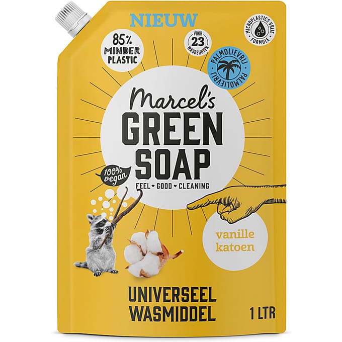 Marcel's Green Soap Wasmiddel Navul Vanille & Katoen 23 Wasbeurten 1 liter