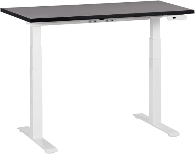 DESTINES - Elektrisch verstelbaar bureau - Zwart/Wit - Spaanplaat