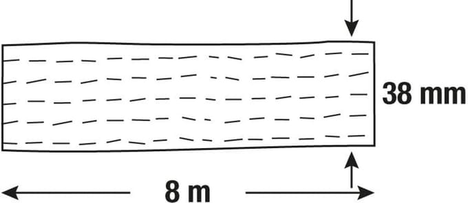 Sjorband 8 m x 38 mm - 3000 kg maximale belastbaarheid - Polyester ladingbeveiliging met spanratel