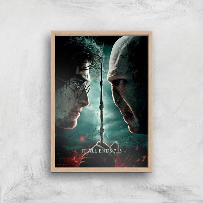 Harry Potter and the Deathly Hallows Part 2 Giclee Art Print - A3 - Wooden Frame