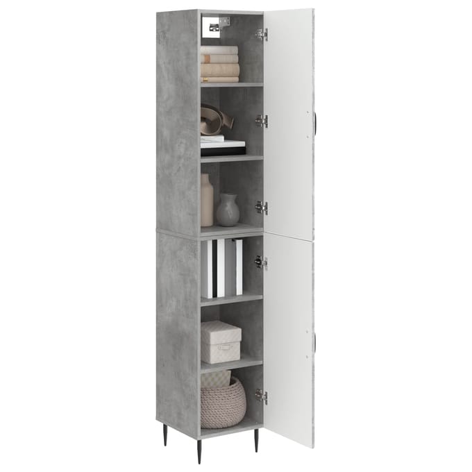 vidaXL - Kast - Set - 2 - st - Betongrijs - Bewerkt - hout