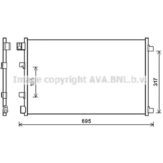 Condensator, airconditioning AVA COOLING DNA5406 AVA