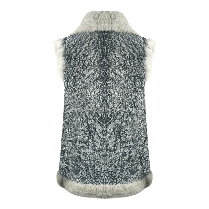 Parajumpers Sax Shearling Nine ijzergrijs lederen gilet
