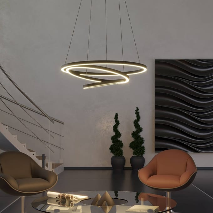 EGLO connect.z Lobinero-Z Smart Hanglamp - Ø 58 cm - Zwart/Wit - Instelbaar wit licht - Dimbaar - Zigbee