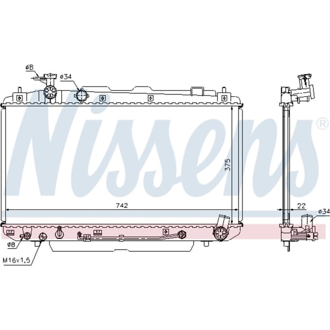 Radiator, motorkoeling NISSENS 64644A