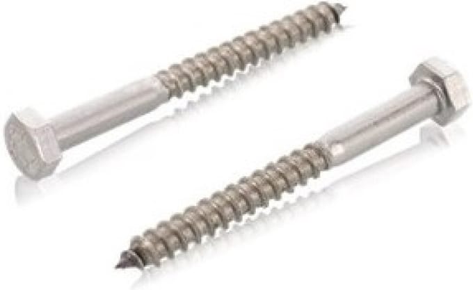 Houtdraadbout 8x60mm RVS DIN571 - A2 - 100 Stuks