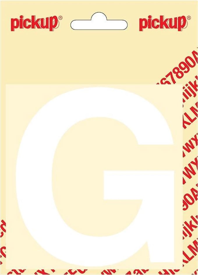Pickup plakletter Helvetica 100 mm - wit G