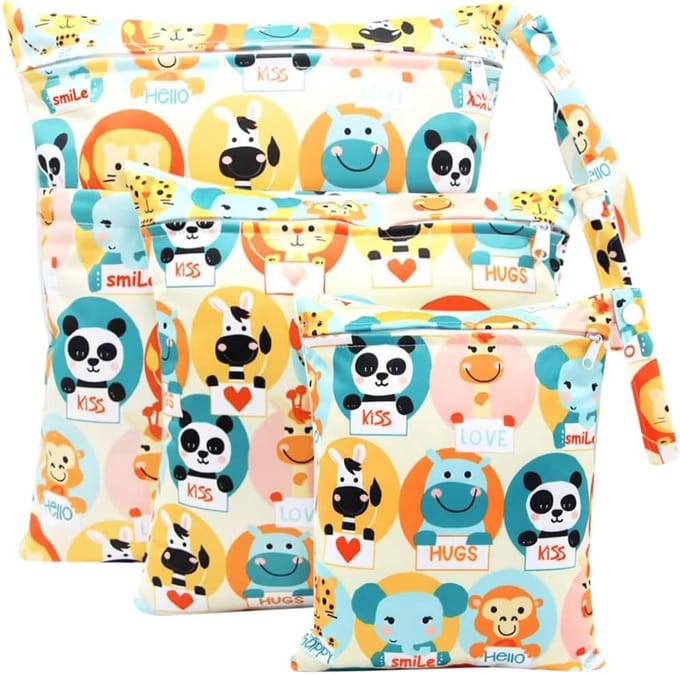 Luiertas Organizer met Neuszakken en 3 Stuks Wetbag - Herbruikbare Tas voor Baby's