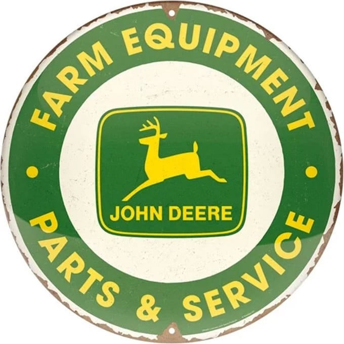 Rond Metaal Bord 35cm John Deere - Parts & Service
