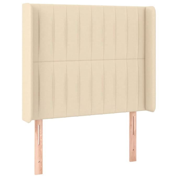 vidaXL - Hoofdbord - LED - 83x16x118/128 - cm - stof - crèmekleurig