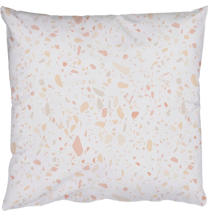Sierkussens - Kussentjes Woonkamer - 50x50 cm - Terrazzo - Patroon - Wit - Perzik