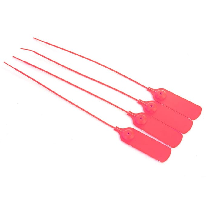 100 Stuks 30cm Plastic Wegwerp Kabelbinders Zelfsluitend Tie Koffer Schoenen Tas Label Tag (Rood) wit