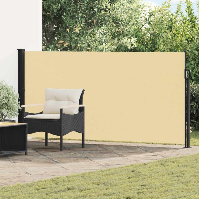 vidaXL - Uittrekbaar - Zijscherm - 500 - x - 120 - cm - Polyester - Rechthoekig - Zand