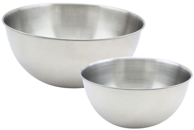 Set van 2 roestvrijstalen mengkommen 20,5 en 25 cm Fackelmann Basic