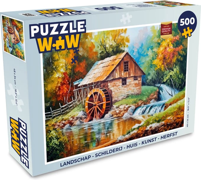 Puzzel Landschap - Schilderij - Huis - Kunst - Herfst - Legpuzzel - Puzzel 500 stukjes