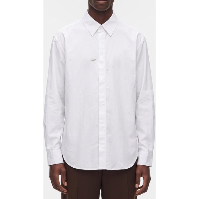 Calvin Klein Ls Solid Crisp Shirt Brilliant White Größe: M | Business hemden Outlet | Herren | Weiß