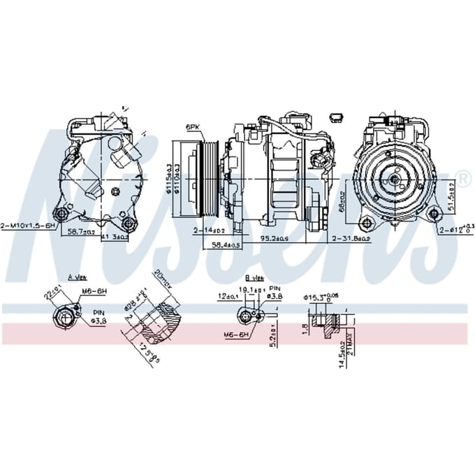 Compressor airconditioning NISSENS 890622