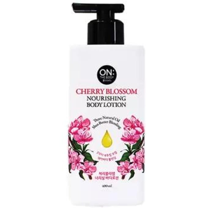 ON THE BODY kersenbloesem voedende bodylotion 400ml black