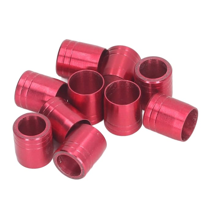 10 stuks Boogschieten Pijl Schacht Ringen Aluminiumlegering Boog Pijl Ondersteuning Explosiebestendige Ring 7,6 mm Rood voor