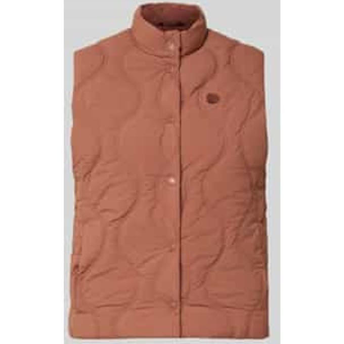 Bodywarmer met opstaande kraag en labelstitching