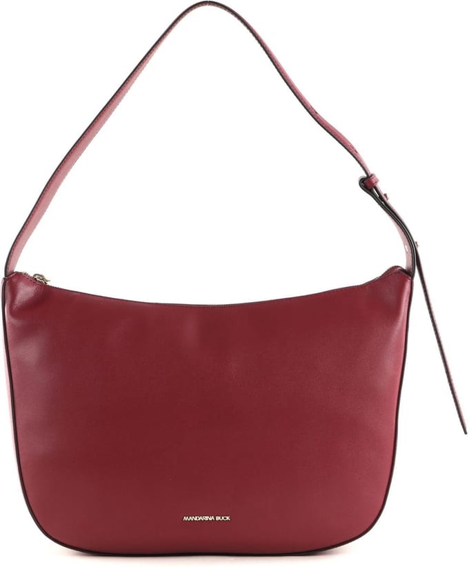 MANDARINA DUCK Leren Schoudertas Luna Hobo Rhubarb Donkerrood