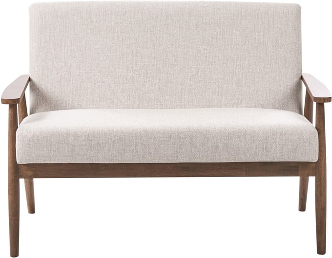 ESRUM - Tweezitsbank - Beige/Donkerbruin - Polyester